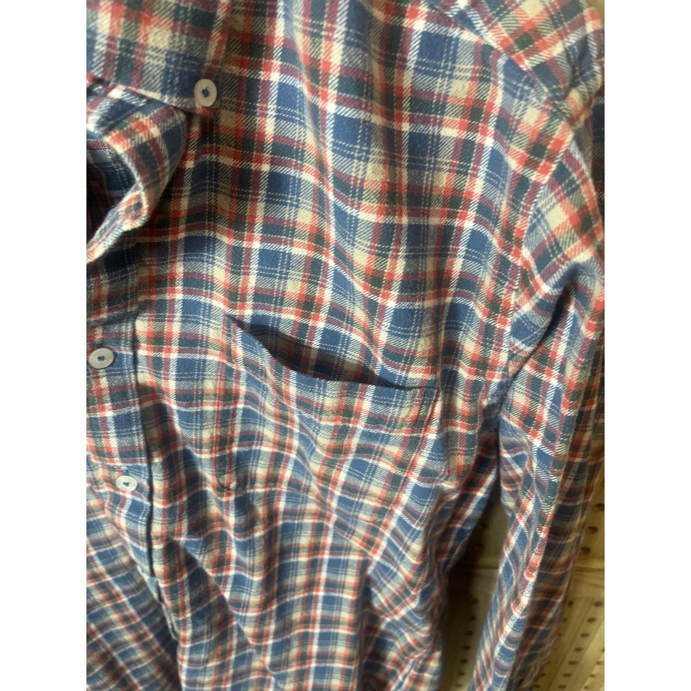 Onward Reserve Mens Tailored Fit Plaid Button Down Shirt Blue Red L Cotton - Picture 3 of 6